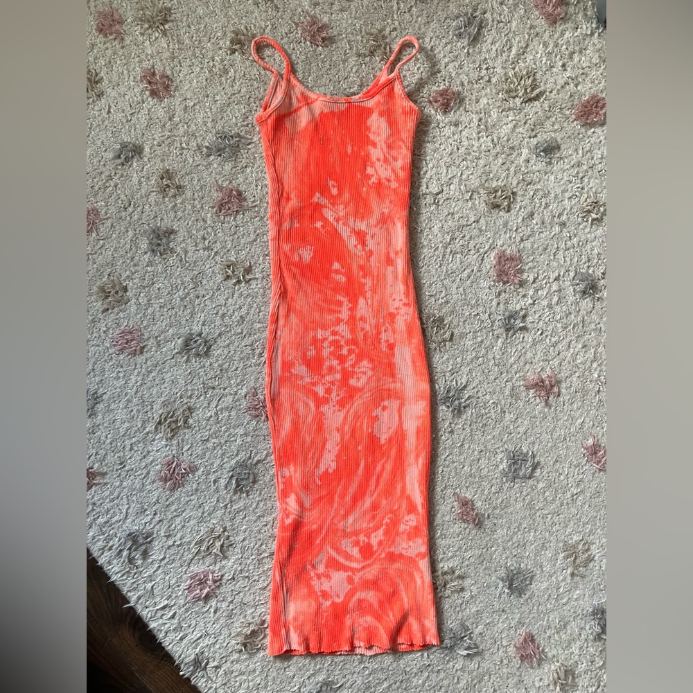 Orange tie dye dress